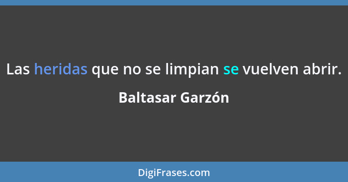 Las heridas que no se limpian se vuelven abrir.... - Baltasar Garzón